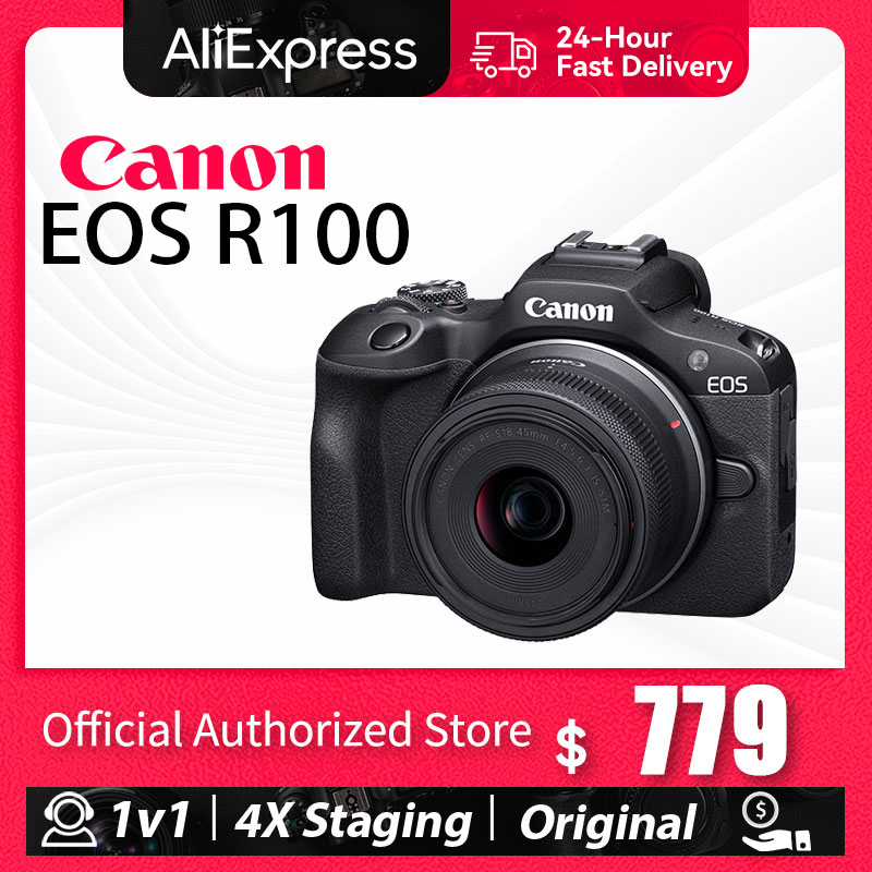 Canon EOS R100 APS-C Professional Mirrorless Digital Camera White Body High-Speed Continuous Shooting 4K Video High
